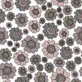 Boho Chic Ditsy Floral Seamless Pattern, Neutrals flowers Surface Pattern Background Floral Repeat Pattern for textile design, fa Royalty Free Stock Photo