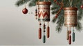 Boho Christmas Wind Chime Design with Lightning Effects Royalty Free Stock Photo