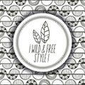 Boho circle bohemic and ornament design Royalty Free Stock Photo