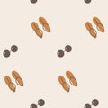 Boho clothes, glasses and sandals, seamless pattern, vector