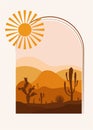 Boho Desert and Sun Abstract Home Decor Royalty Free Stock Photo