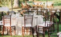 Boho design and rustic outdoor wedding at good sunny day in summer