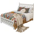 Boho detailed bed on white background Royalty Free Stock Photo