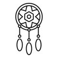 Boho dream catcher icon outline vector. Indian native Royalty Free Stock Photo