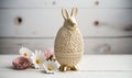 Boho Easter Bunny and Spring Flowers Bunnies Generative AI