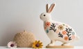 Boho Easter Bunny and Spring Flowers Bunnies Generative AI