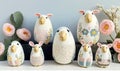 Boho Easter Sheep and Spring Flowers Decoration Crochet Animal Toy or Statue Generative AI Royalty Free Stock Photo