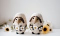 Boho Easter Sheep and Spring Flowers Decoration Crochet Animal Toy or Statue Generative AI Royalty Free Stock Photo