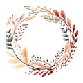 boho enchanting Christmas wreath illustration