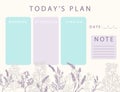 Boho flower calendar planner with rose,lavender.Can use for printable,scrapbook,diary