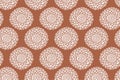 Boho flower orange seamless pattern. Hand drawn folk background.