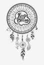 Boho hand drawn dreamcatcher eps8