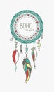 Boho hand drawn dreamcatcher eps8