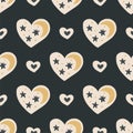 Boho heart seamless pattern.