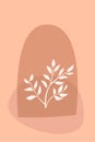 Boho herbs, plants, bohemian silhouette vector illustration print, leaves, leaf poster, print. Abstraction, the design