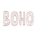 boho lettering retro