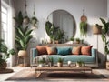 Boho Living Harmony: Mirror Delight