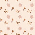 Boho modern minimalist pattern newborn carrot flower