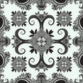 Boho ornament, texture. Monochrome. Abstract floral plant natural Seamless pattern. Vintage decorative elements. Ethnic ornamental Royalty Free Stock Photo