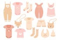 Boho outfit. Cute little boy or girl wardrobe. Vector illustration