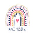 Boho rainbow cute simple naive vector icon