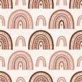 Boho Rainbow Pattern in Earthy Tones Royalty Free Stock Photo