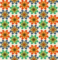 Boho retro 70s pattern . Floral vintage seamless texture. Hippie flower power retro textile print