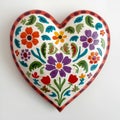Boho Rustic Heart with Floral Folk Patterns Royalty Free Stock Photo