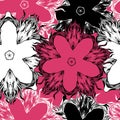 Boho seamless floral abstract pattern. Bold ethnic and tribal print with flowers. Bohemian texture in boho chic style