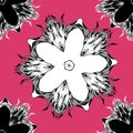 Boho seamless floral abstract pattern. Bold ethnic and tribal print with flowers. Bohemian texture in boho chic style