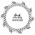 Boho style frames with ethnic hand drawn elements like feathers, flowers and arrows. Royalty Free Stock Photo