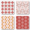 Boho style seamless pattern set. Cute and cozy cottagecore vector backgrounds