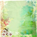 Boho Teatime Grunge Paper Background Green Royalty Free Stock Photo