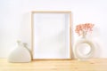 Boho theme craft product mockup styled with Nordic ceramic vases.