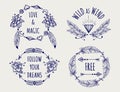 Boho tribal style logo set