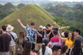 Many people tourists visit Chocolate Hills