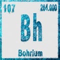 Bohrium Chemical Element Blue on White Royalty Free Stock Photo