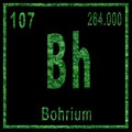 Bohrium Chemical Element, Green Edition Royalty Free Stock Photo