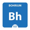 Bohrium Chemical 107 element of periodic table. Molecule And Communication Background. Bohrium Chemical Bh, laboratory and science