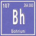 Bohrium chemical element, Sign with atomic number and atomic weight