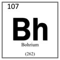 Bohrium chemical element symbol on white background Royalty Free Stock Photo