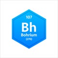 Bohrium symbol. Chemical element of the periodic table. Vector stock illustration Royalty Free Stock Photo
