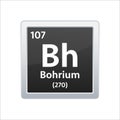 Bohrium symbol. Chemical element of the periodic table. Vector stock illustration Royalty Free Stock Photo