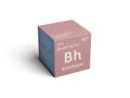 Bohrium. Transition metals. Chemical Element of Mendeleev\'s Periodic Table. 3D illustration Royalty Free Stock Photo