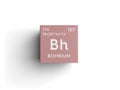 Bohrium. Transition metals. Chemical Element of Mendeleev\'s Periodic Table. 3D illustration Royalty Free Stock Photo
