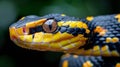 The Boiga dendrophila, commonly known as the yellow-ringed snake, is a venomous species found in Southeast Asia. This arboreal