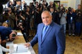 Boiko Borisov, leader centre right GERB vote in Sofia Oct 5, 2014. Bulgaria Royalty Free Stock Photo