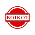 boikot, boycott in indonesia languange, simple vector circle red simple vector rubber stamp effect