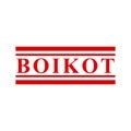 boikot, boycott in indonesia languange, simple vector red simple rectangle vector rubber stamp effect
