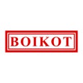 boikot, boycott in indonesia languange, simple vector red simple rectangle vector rubber stamp effect